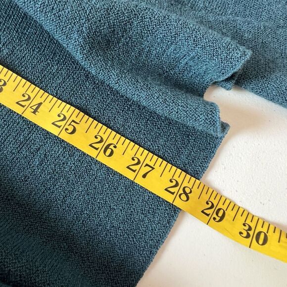Eileen Fisher Long Line Cardigan Merino Wool Open Front Green Size Medium Mesh - Picture 9 of 11